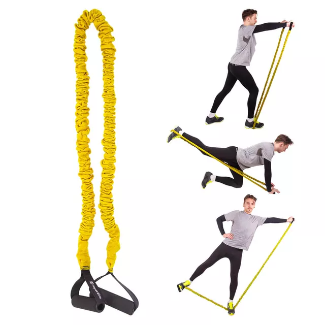 Guma do ćwiczeń ekspander inSPORTline Morpo Light 130 × 0,9 cm ∙ opór 1,4 kg ∙ tekstylny rękaw