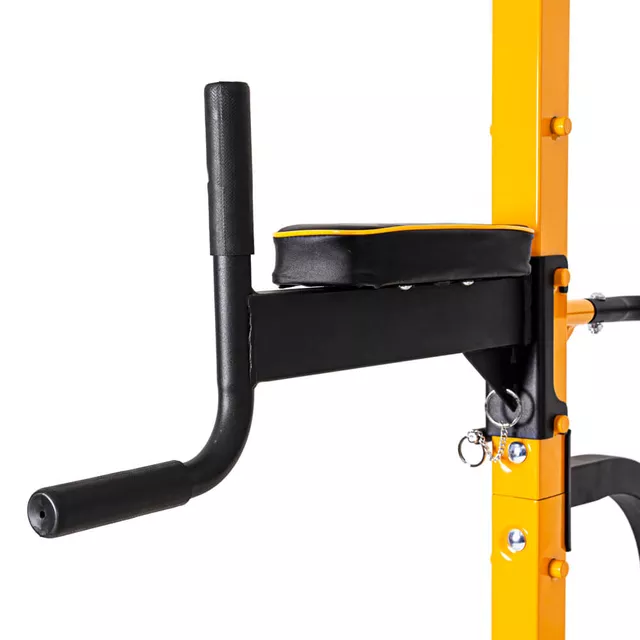 Stacja wielofunkcyjna inSPORTline Power Tower PT250 ∙ drążek + dipy + stojak ∙ udźwig 150 kg ∙ drążek z wieloma uchwytami - Czarno-żółty