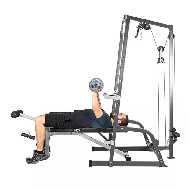 Wielofunkcyjny stojak + atlas z ławką inSPORTline Power Rack PW60 ∙ konstrukcja stalowa ∙ zestaw domowy