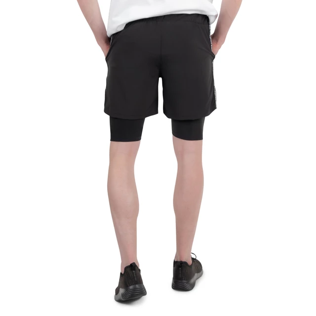Szorty męskie 2w1 inSPORTline Closefit Short - Czarny