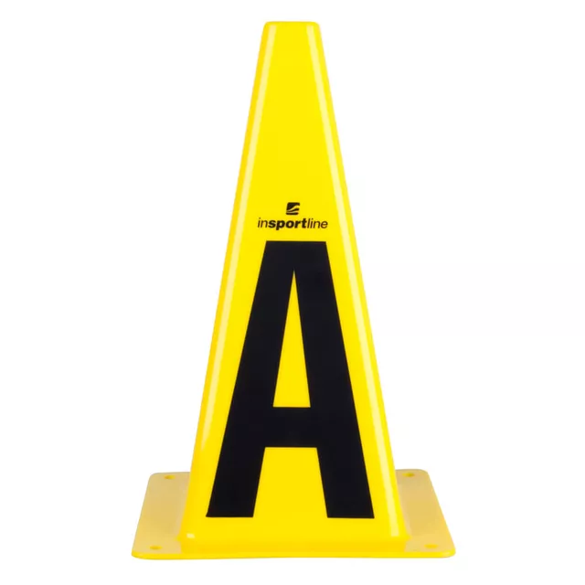 Pachołki treningowe inSPORTline Alfabet ∙ zestaw 26 szt. ∙ plastikowe z literami A-Z ∙ wys. 23 cm ∙ do ćwiczeń szybkościowych