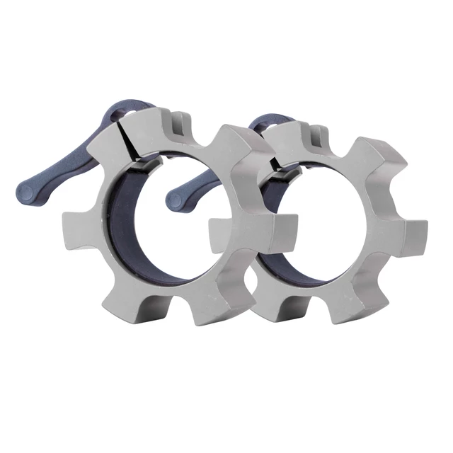 Zestaw olimpijskich aluminiowych zacisków na gryf inSPORTline CL-21 50mm - Srebrny - Srebrny