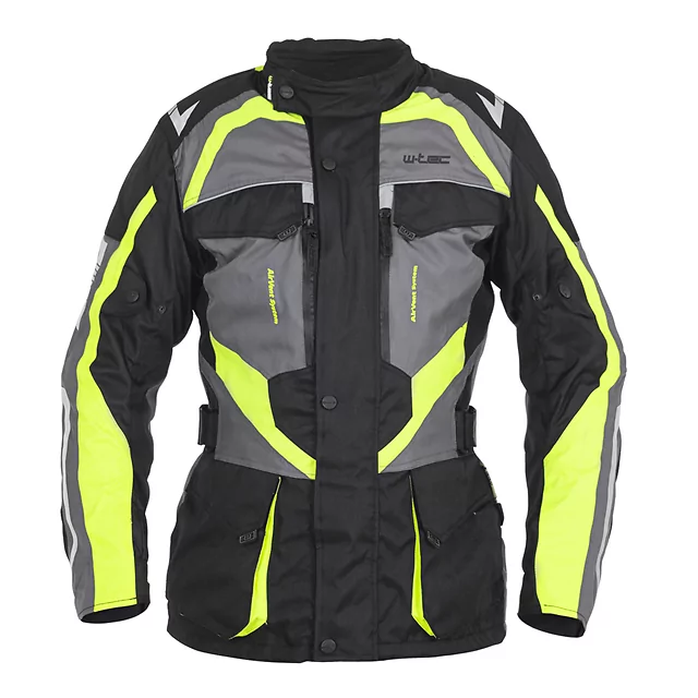 Damska kurtka motocyklowa W-TEC Radana ∙ trójwarstwowa ∙ membrana wodoodporna ∙ podpinka ocieplająca ∙ ochraniacze CE ∙ AirVent - Czarno-szaro-czerwony