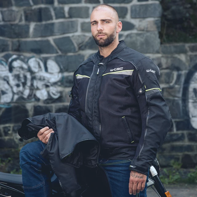 Kurtka motocyklowa W-TEC Progair - Czarny-fluo
