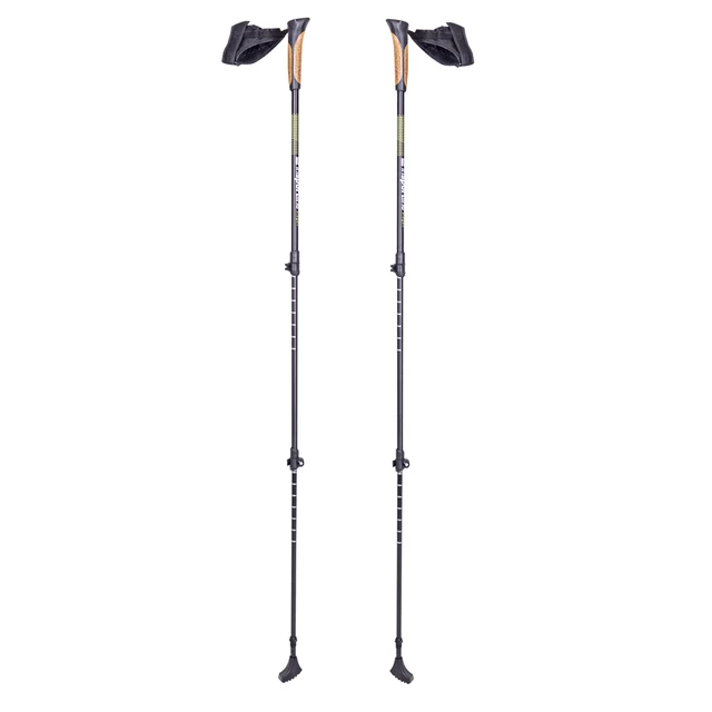 Kijki Nordic Walking inSPORTline Slogen ∙ teleskopowe 3-częściowe ∙ aluminium ∙ uchwyty korkowe ∙ 540 g para ∙ gumowe stopki ∙ paski z rzepem