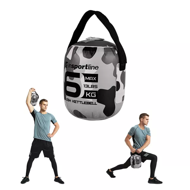 Hantla wodna do ćwiczeń inSPORTline Quabell 6 kg ∙ typ vin-bell ∙ regulowana do 6 kg ∙ neoprenowy grip ∙ antypoślizgowa