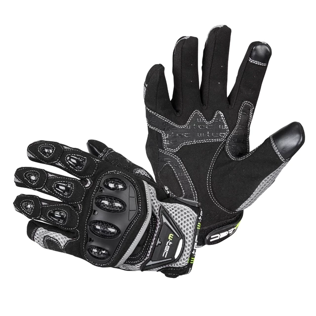 Rękawice motocyklowe W-TEC Upgear - Czarny-fluo - Czarno-szary