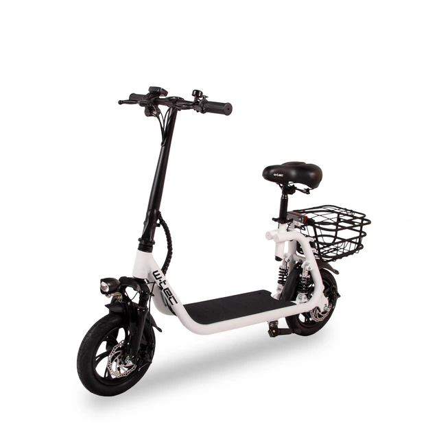 Hulajnoga elektryczna z siodełkiem W-TEC Billar II 500W ∙ koła 12″ ∙ 30 km zasięg - Zielony - Biały