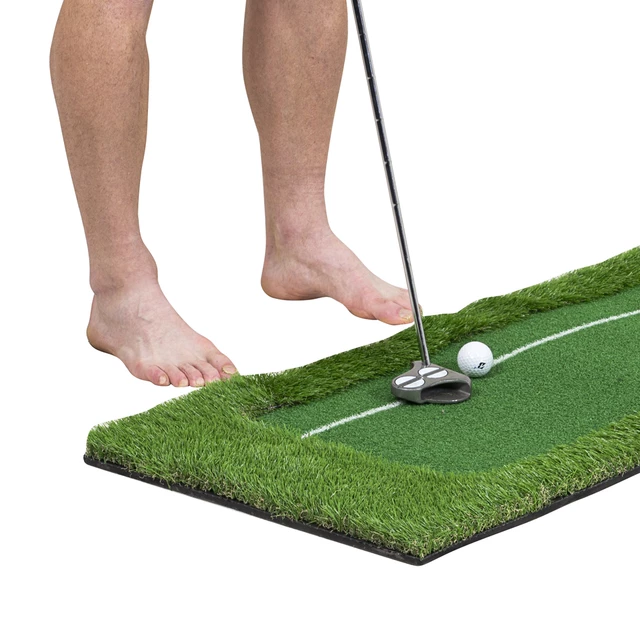 Mata treningowa golfowa inSPORTline Depique ∙ ćwiczenia celności ∙ 2 uniesione dołki ∙ sztuczna trawa 10 mm ∙ stabilna ∙ przenośna