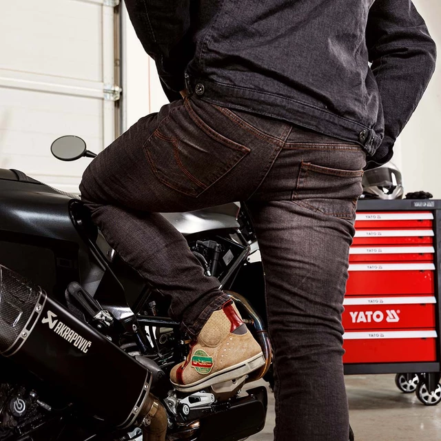 Męskie jeansy motocyklowe W-TEC Kancelor - Szary