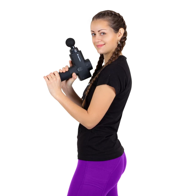 Wielofunkcyjny pistolet masujący inSPORTline Rondys ∙ 6 końcówek ∙ 20 poziomów ∙ 15 kg nacisku ∙ amplituda 12 mm