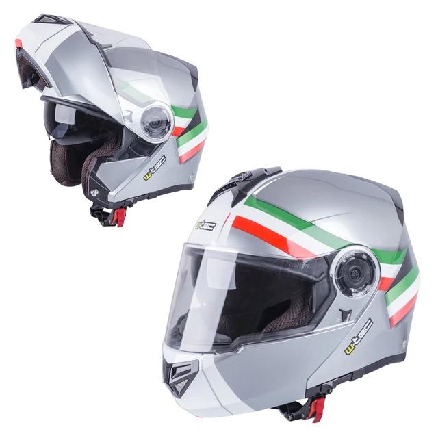 Kask motocyklowy szczękowy W-TEC Vexamo z blendą - Biały