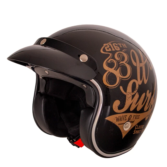 Kask motocyklowy otwarty W-TEC Café Racer - 3Ways Surf - 3 sposoby surfowania w kolorze brązowym