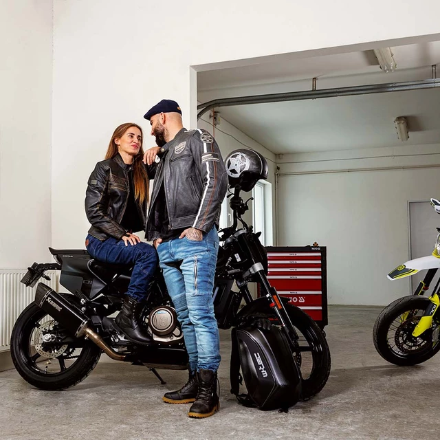 Męskie dżinsy motocyklowe W-TEC Grandus EVO - Niebieski