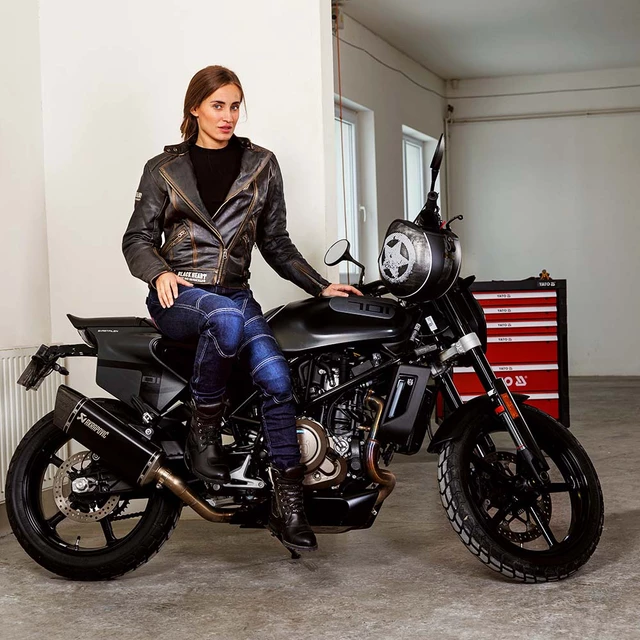 Damskie jeansy motocyklowe W-TEC Rafael - Niebieski