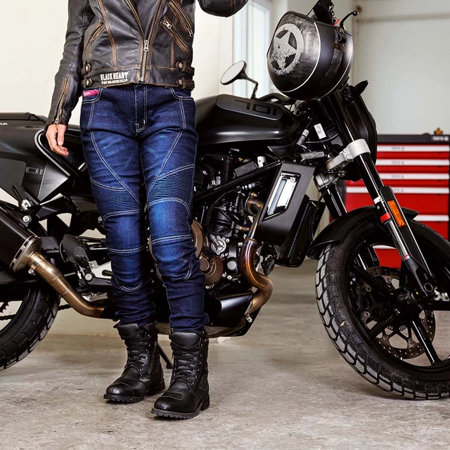 Damskie jeansy motocyklowe W-TEC Rafael - Niebieski