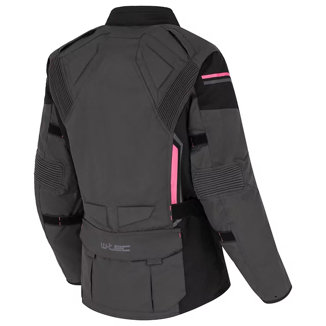 Damska kurtka motocyklowa W-TEC Barbata - czarno-szaro-różowy
