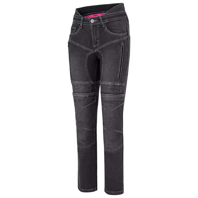 Damskie jeansy motocyklowe W-TEC Biterillo Lady ∙ aramid ∙ ochraniacze ∙ wentylacja ud ∙ wysoki stan ∙ elastyczne panele - Niebieski