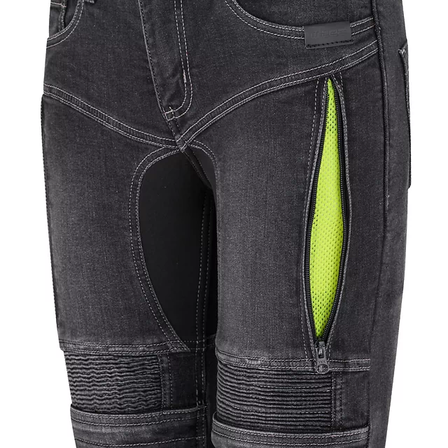 Damskie jeansy motocyklowe W-TEC Biterillo Lady ∙ aramid ∙ ochraniacze ∙ wentylacja ud ∙ wysoki stan ∙ elastyczne panele - Niebieski