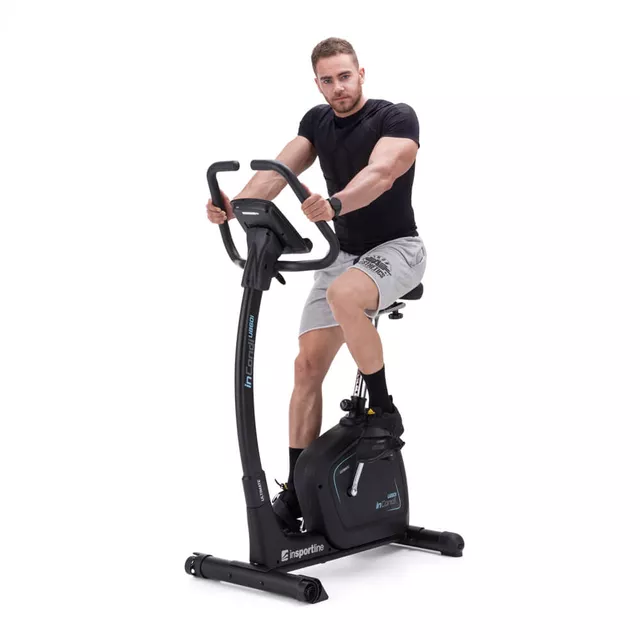 Rower treningowy pionowy inSPORTline inCondi UB60i ∙ pas piersiowy ∙ nośność 150 kg ∙ HRC ∙ 32 poziomy oporu ∙ aplikacje Zwift / Kinomap - Czarny