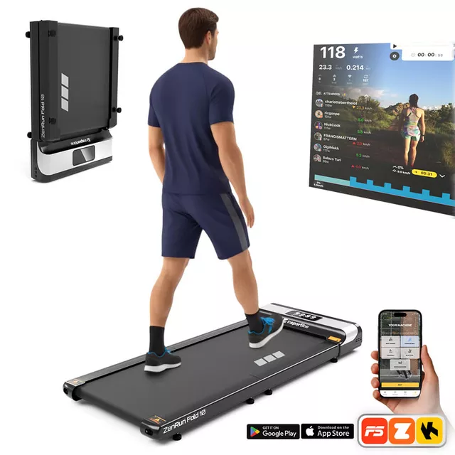 Składana bieżnia domowa inSPORTline ZenRun Fold 10 ∙ do chodzenia ∙ 1-6 km/h ∙ nośność 120 kg ∙ pod biurko ∙ składana ultra kompaktowa