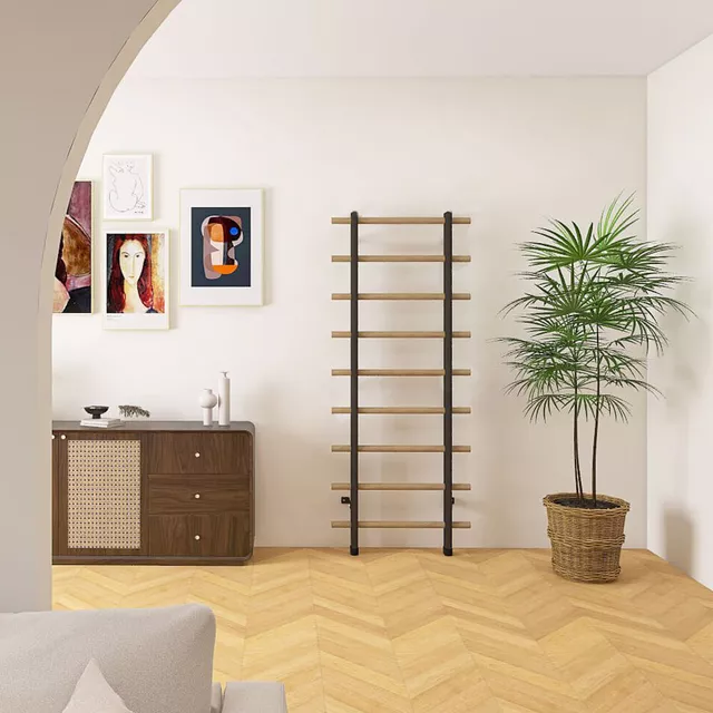 Drabinka gimnastyczna inSPORTline Wootaline 199×80 cm ∙ 9 szczebli ∙ nośność 150 kg ∙ rama stal/drewno