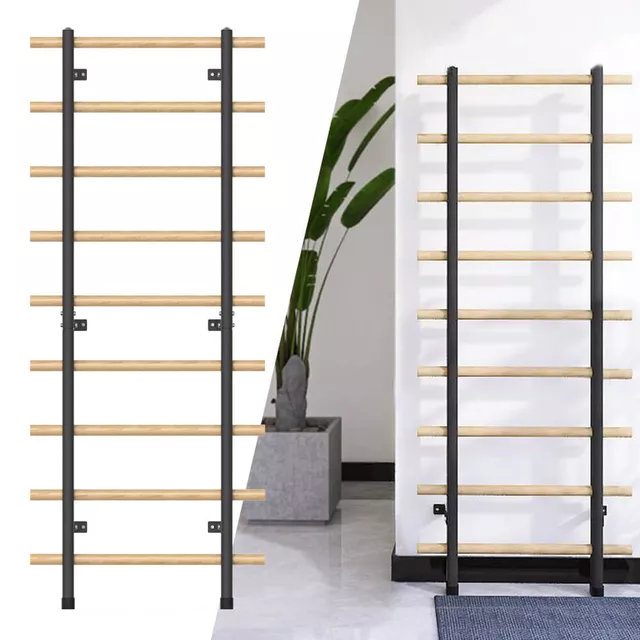 Drabinka gimnastyczna inSPORTline Wootaline 199×80 cm ∙ 9 szczebli ∙ nośność 150 kg ∙ rama stal/drewno