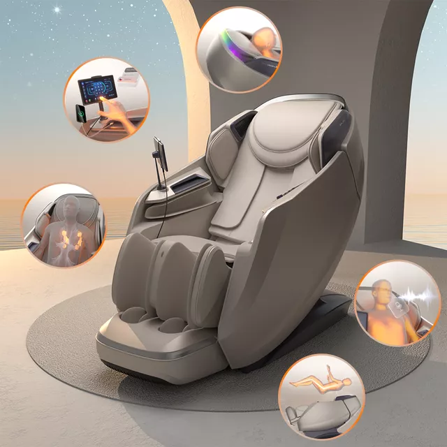Fotel masujący inSPORTline Balsadena ∙ masaż 4D, powietrzny ∙ ogrzewanie ∙ Bluetooth ∙ Zero Gravity ∙ Zero Space - Beżowy - Beżowy
