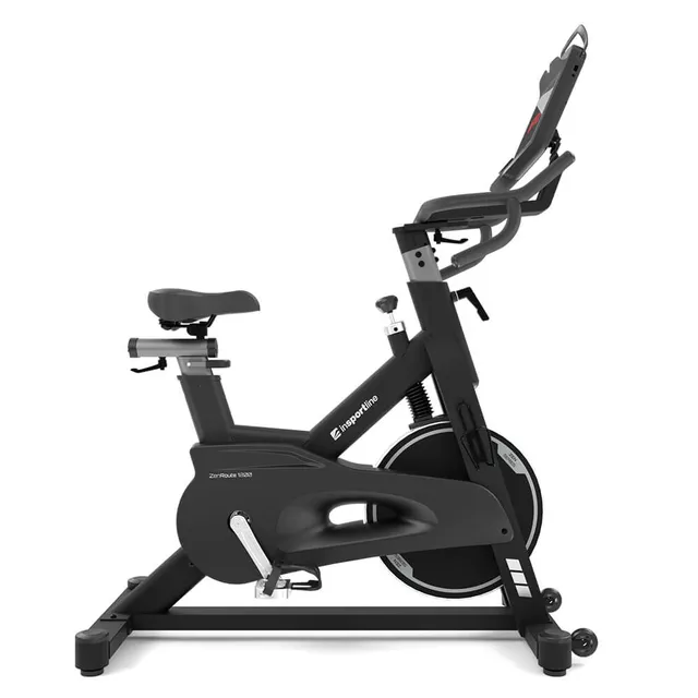 Rower spinningowy inSPORTline ZenRoute 1200 ∙ 22 kg koło zamachowe ∙ nośność 150 kg ∙ 32 poziomy obciążenia ∙ ekran 10,1" z Netflix