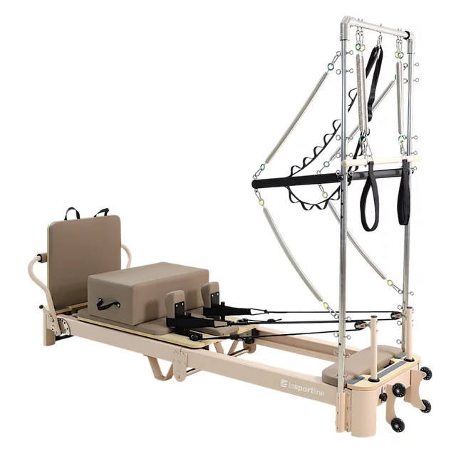 Reformer do pilatesu inSPORTline Comfolder EVO ∙ składany ∙ nośność 150 kg ∙ rama aluminiowa ∙ box w zestawie - Antracyt