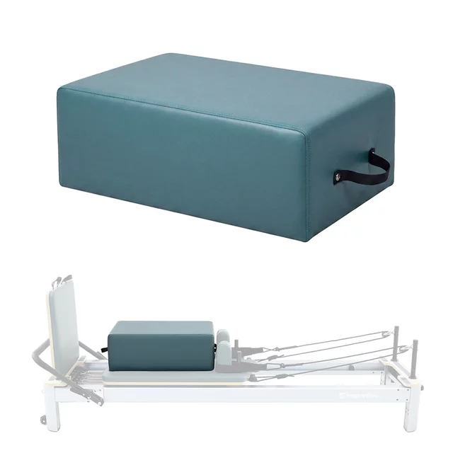 Zapasowy box do pilatesu do reformera inSPORTline Oquiler ∙ 2 uchwyty ∙ drewno/pianka/mikrofibra ∙ 5,8 kg - Zielony-niebieski - Zielony-niebieski