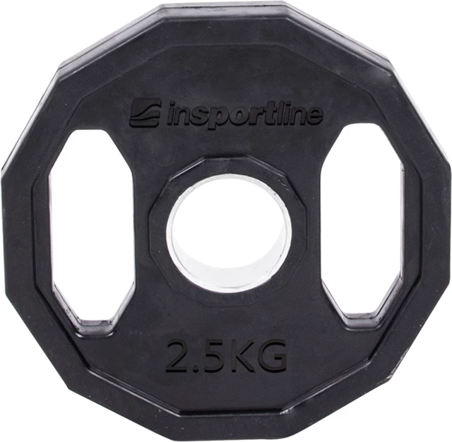 Gumowane obciążenie olimpijskie inSPORTline Ruberton 1,25 kg ∙ gumowane ∙ z uchwytami ∙ otwór 50 mm ∙ antypoślizgowe