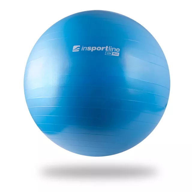 Piłka gimnastyczna / fitness 55 cm inSPORTline Lite Ball ∙ powierzchnia antypoślizgowa ∙ maks. obciążenie 200 kg - Czarny - Niebieski