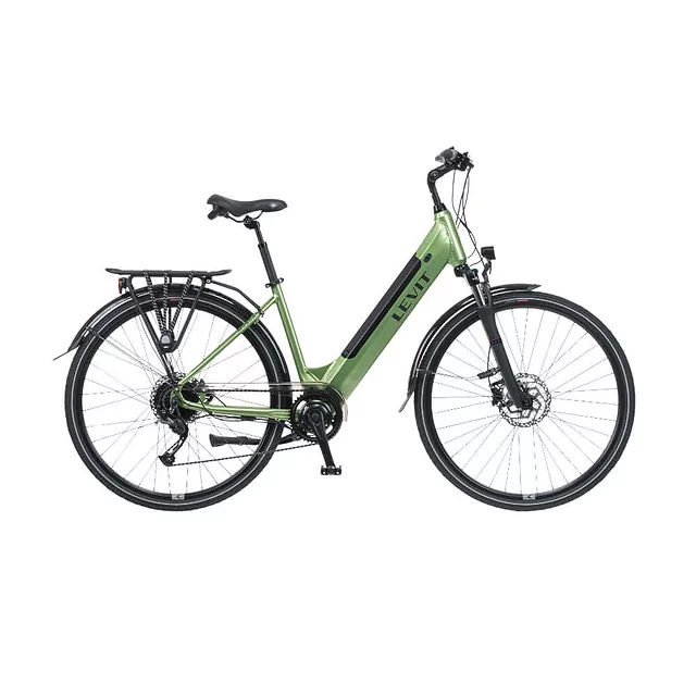 Miejski rower elektryczny z oświetleniem Levit Musca Urban HD 630 28" - Olive Pearl