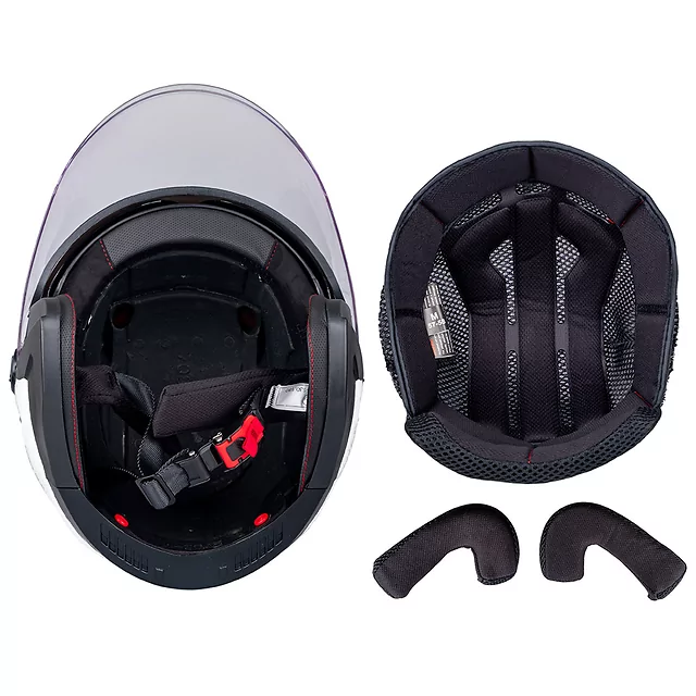 Kask motocyklowy otwarty W-TEC Barcela - Biały błyszczący
