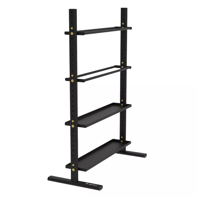 Stojak wielofunkcyjny na akcesoria fitness inSPORTline StorageRack III ∙ nośność 600 kg ∙ 4 półki na piłki i kettlebelle