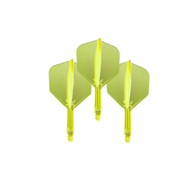 Piórka do lotek do darta Target K-Flex Neon No.6 Short 3 szt. - Różowy fluo - Fluo żółty