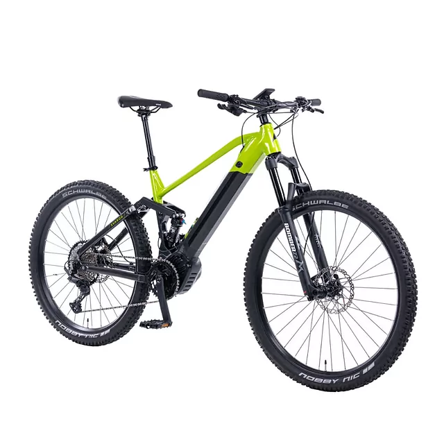Górski rower elektryczny z pełnym zawieszeniem Levit Svarog BF Overstep 630 29"/27,5" - Lime black pearl - Lime black pearl