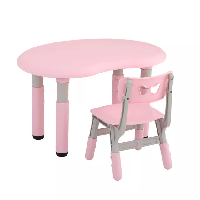 Stolik dziecięcy regulowany z krzesłem inSPORTline Kucerino ∙ ergonomia ∙ antypoślizgowy ∙ lekki ∙ pastelowy design ∙ nośność 40 kg - Różowy - Różowy