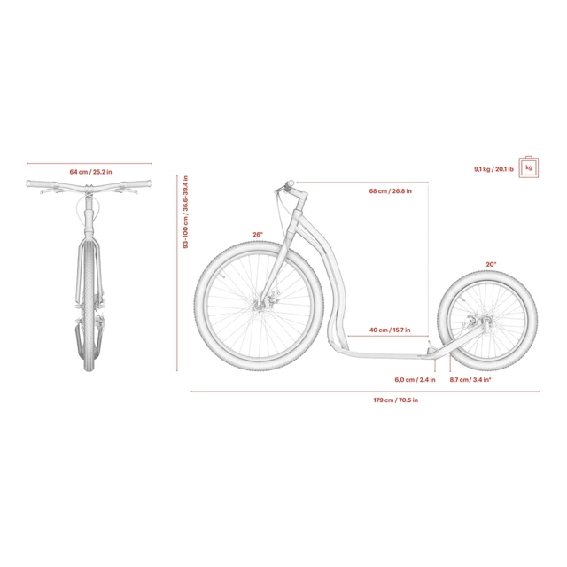 Hulajnoga Yedoo Trexx Disc 26/20" - Czarny