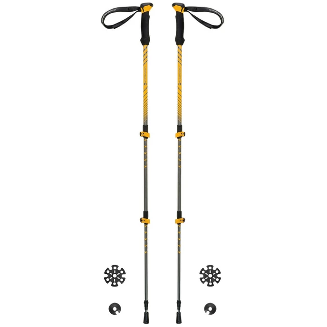 Kije trekkingowe Ferrino Ultar SS23 ∙ aluminiowe 7075 ∙ teleskopowe 3 sekcje ∙ waga 520 g/para ∙ regulacja 60-135 cm