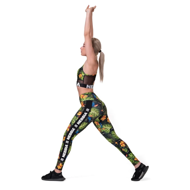 Legginsy damskie Nebbia High Waist Performance Leggings 567 - Zielona dżungla