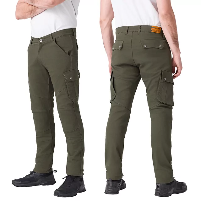 Spodnie motocyklowe W-TEC Nuksan ∙ wzmocnienie aramidowe ∙ klasa AA ∙ wyjmowane ochraniacze CE ∙ kieszenie cargo - Czarny