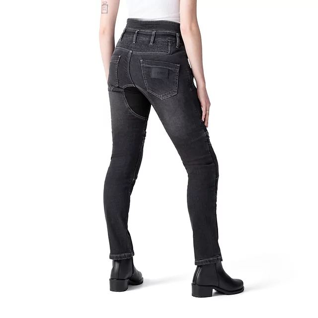 Damskie jeansy motocyklowe W-TEC Biterillo Lady ∙ aramid ∙ ochraniacze ∙ wentylacja ud ∙ wysoki stan ∙ elastyczne panele - Niebieski