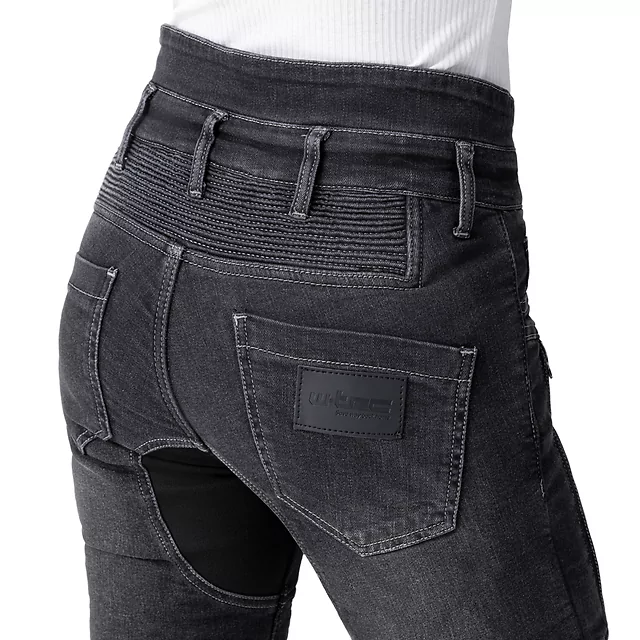 Damskie jeansy motocyklowe W-TEC Biterillo Lady ∙ aramid ∙ ochraniacze ∙ wentylacja ud ∙ wysoki stan ∙ elastyczne panele - Niebieski