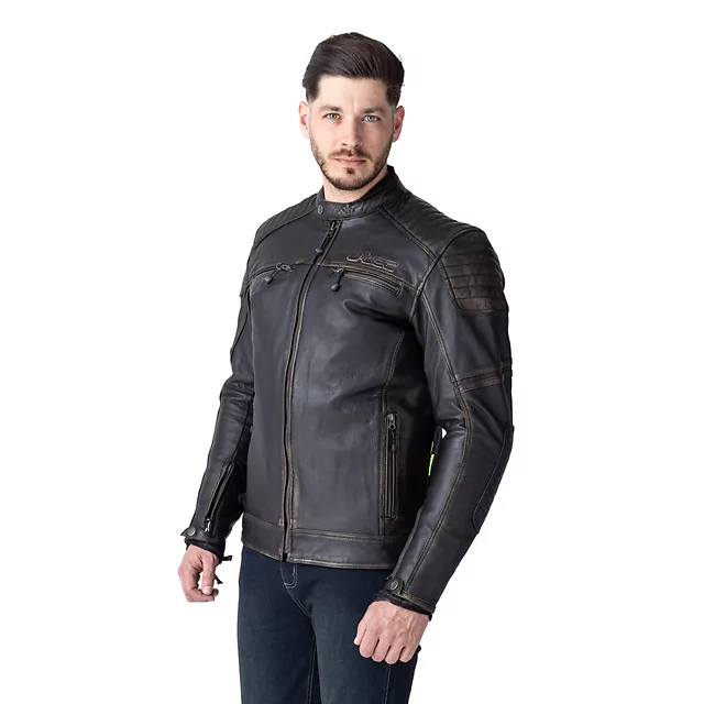 Skórzana kurtka motocyklowa W-TEC Mungelli EVO ∙ wyjmowane ochraniacze CE poziomu 2 ∙ odpinana ocieplana wkładka ∙ styl vintage - vintage czarno-brązowy