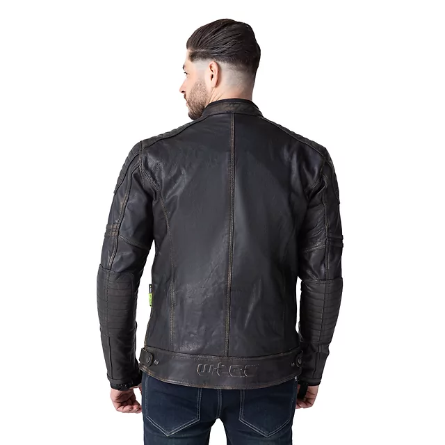 Skórzana kurtka motocyklowa W-TEC Mungelli EVO ∙ wyjmowane ochraniacze CE poziomu 2 ∙ odpinana ocieplana wkładka ∙ styl vintage - vintage czarno-brązowy