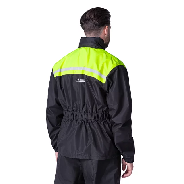 Kurtka motocyklowa przeciwdeszczowa W-TEC Rinstop ∙ wodoodporna ∙ odblaskowa Visionight ∙ ripstop ∙ mesh ∙ lekka kompaktowa - Czarny-fluo