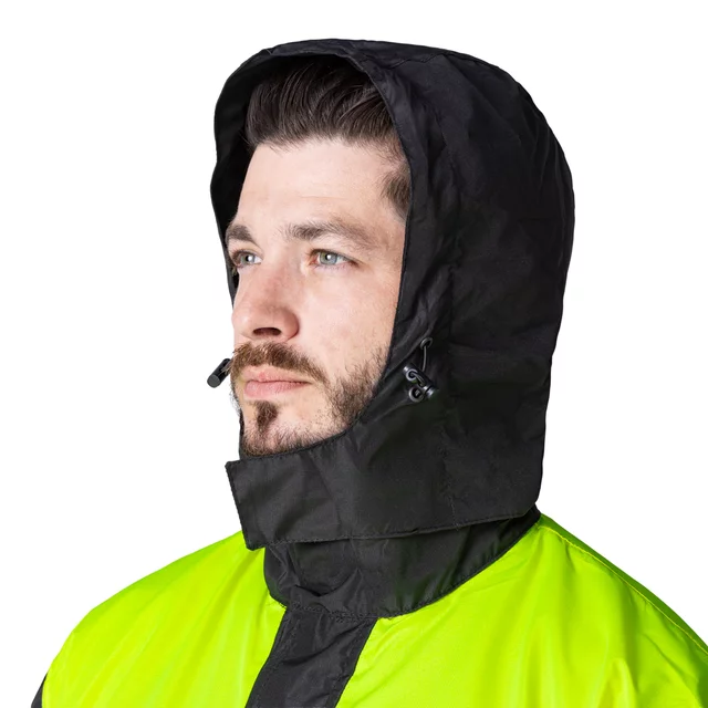 Kurtka motocyklowa przeciwdeszczowa W-TEC Rinstop ∙ wodoodporna ∙ odblaskowa Visionight ∙ ripstop ∙ mesh ∙ lekka kompaktowa - Czarny-fluo