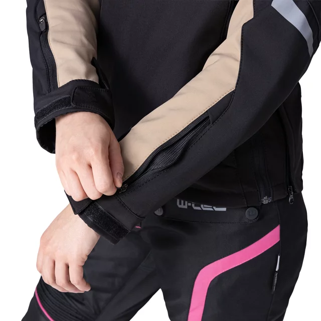 Damska kurtka motocyklowa W-TEC Annorack Lady ∙ wyjmowane ochraniacze CE ∙ system airvent ∙ odpinany kaptur ∙ elementy odblaskowe - czarny piasek